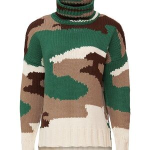525 America Camo Chunky Knit Turtleneck Sweater